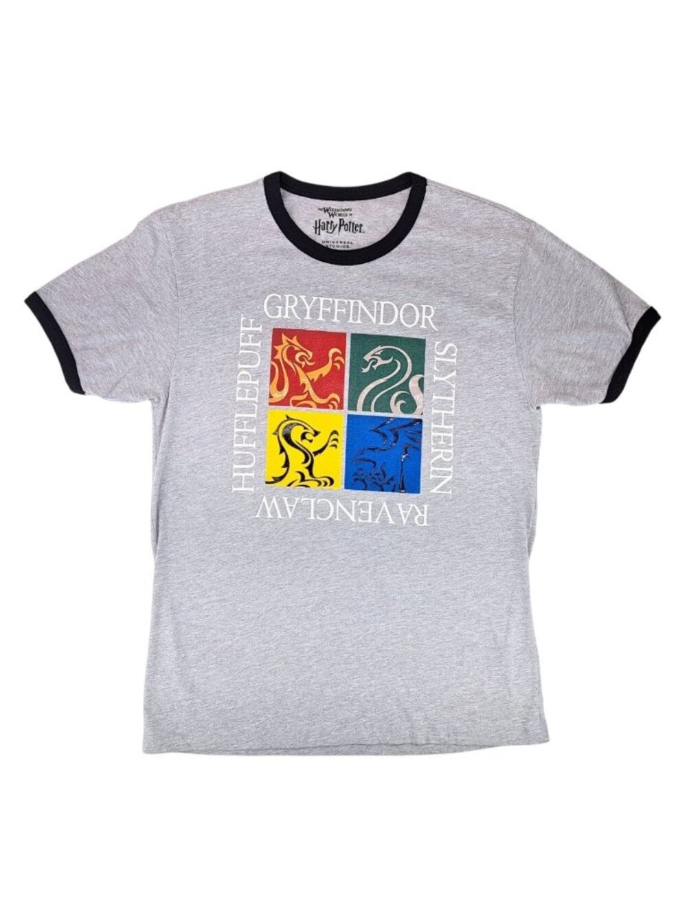 Harry Potter T-Shirt Men Medium Gray Ringer Wizarding World Universal Studios